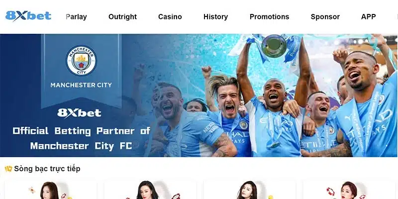 8XBET là đối tác uy tín của Manchester City